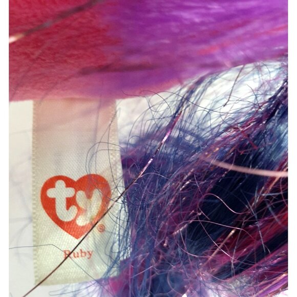 Ty Beanie Boos Ruby Pink Unicorn 8" Plush Tensile Hair 2018 Collection Toy - Picture 7 of 8